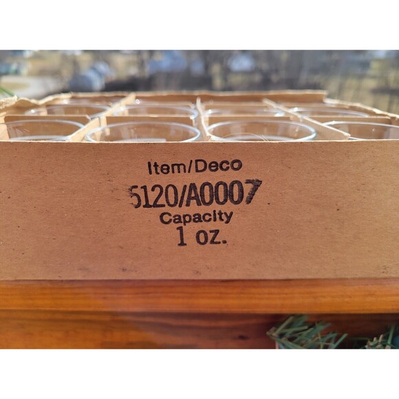 libbey 1 fl oz shot glasses 1 dozen all with white line around top barware NOS - Picture 4 of 5